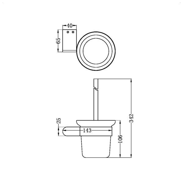 ECCO Black Toilet Brush Holder