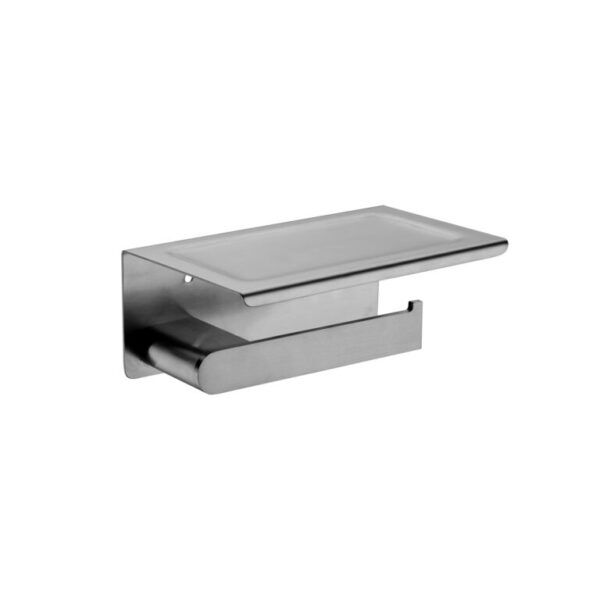 ECCO Gun Metal Grey Toilet Roll Holder With Phone Holder