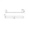 ECCO Gun Metal Grey Single Towel Rail 800mm