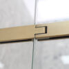 11 SS08 - 10mm Brushed Gold Frameless Shower Screen with Wall Brackets- 1150x850mm