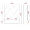11 CE MBSV600/750/900 Shaving Cabinet Matte Black 600/750/900mm