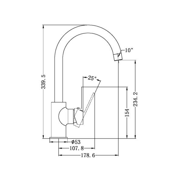NRO301306BN Brushed Nickel Kitchen Sink Mixer