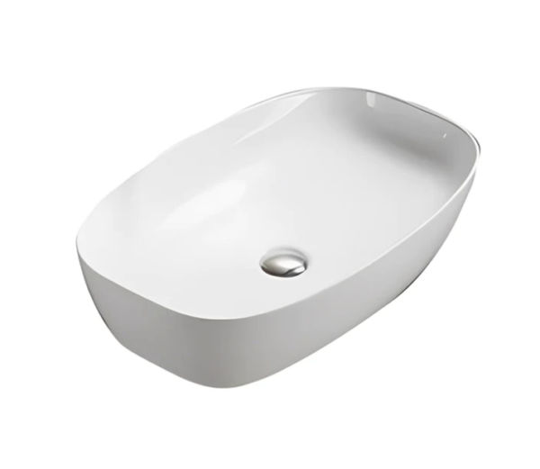 CE6038 Gloss White Ceramic Basin 600x380x135mm