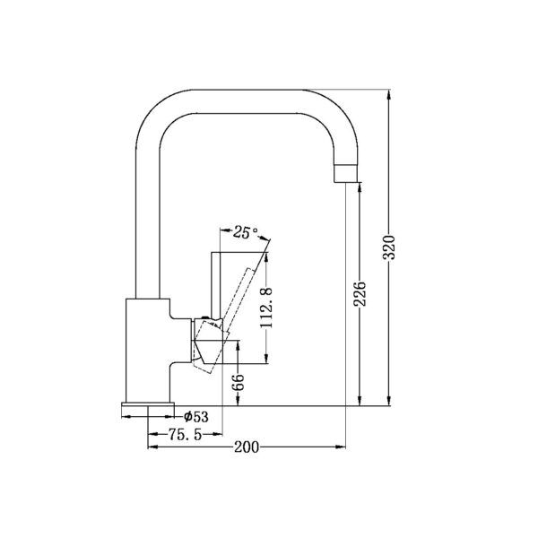 NRO250806MB Matt Black Kitchen Sink Mixer