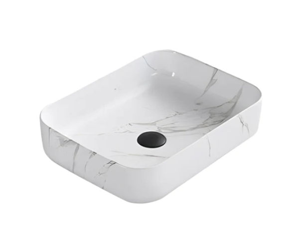 CE5039MC Marble Pattern Ceramic Basin 500x390x130mm