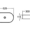 2PA5230 2 CE5230 Gloss White Ceramic Basin 525x300x115mm