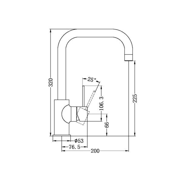 NRO250806BN Brushed Nickel Kitchen Sink Mixer