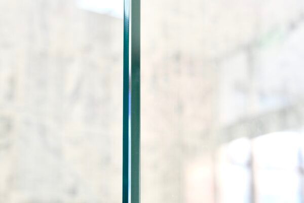 SS08 - 10mm Black Frameless Shower Screen with Wall Brackets - 885x885mm