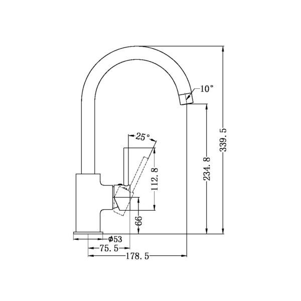 NRO250807CH Chrome Kitchen Sink Mixer