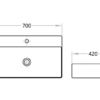 4PW7042 (B7042) 1 CE7042 Gloss White Ceramic Basin 700x420x140mm