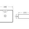 6PA4737TH 1 CE4737TH Gloss White Ceramic Basin 480x375x135mm