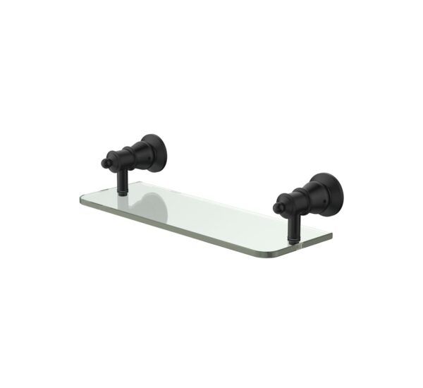 LILLIAN Matte Black Glass Shelf