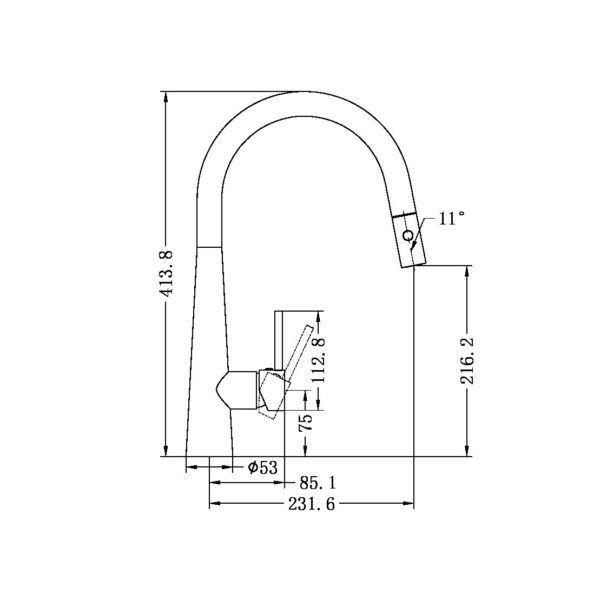 NRO581009CBN Brushed Nickel Kitchen Sink Mixer