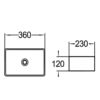 CE3623 Gloss White Ceramic Basin 360x230x120mm