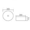 PA3636W 1 CE3636W Silky Creamy Ceramic Basin 355x355x115mm