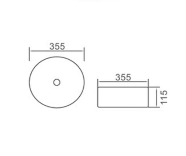 CE3636W Silky Creamy Ceramic Basin 355x355x115mm
