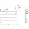 RND BV Non Heated Towel Ladder Round Bar in Black TL-7050-RND BLK 700mm