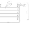 SQ BV Non Heated Towel Ladder Square Bar in Chrome TL-7050-SQ 700mm