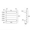 TP 7062H 2 EC-TP7062X Non Heated Towel Ladder Square Bar in Stainless Steel 620mm