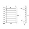 TP 9060H 2 EC-TP9060H Chrome Heated Towel Ladder Square Bar (Hard Wire Connection) 620mm