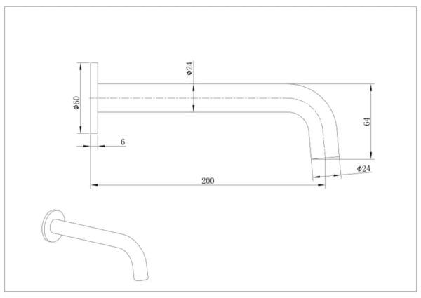 EC2005 Chrome Curved Spout