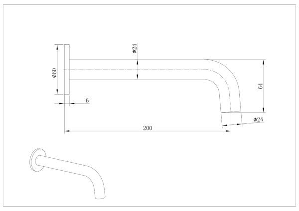 EC2005BB Brushed Brass Curved Spout