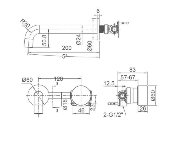 EC2007BN Brushed Nickel Basin/Bath Mixers Set