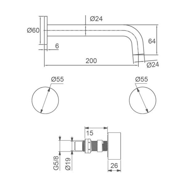 EC2009BN+2005BN Brushed Nickel Basin/ Bath Set With Hot And Cold Handle
