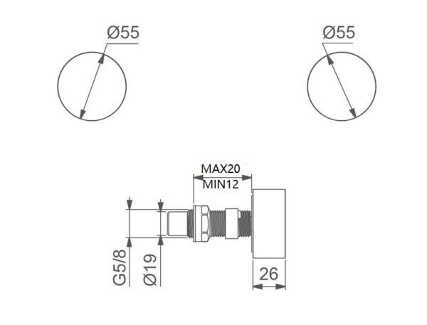 EC2009BB Brushed Brass Wall Mixer
