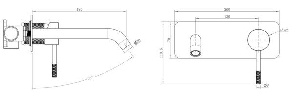 EC7507GM Gun Metal Round Bath/ Basin Mixer Set