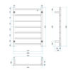Thermogroup 12V Ladder Chrome Heated Towel Rail Square SS4412 600mm