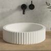 003 EC4011WT Matte White Artificial Stone Basin 400x400x110mm