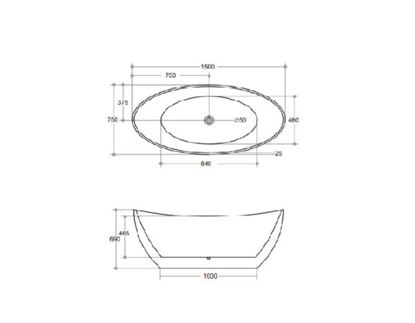 CEKBT-4 - Freestanding Bath 1500/1660mm