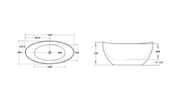 CEKBT-4 - Freestanding Bath 1500/1660mm