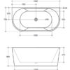 1 CEKBT-4BK - Black & White Freestanding Bath 1500/1660mm