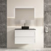 1 CEFMW600WH Matt White Wall Hung Vanity Double Drawers 600x460mm