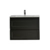 1 CEFMB750WH Matt Black Wall Hung Vanity Double Drawers - 750x460mm