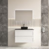 1 CEFMW750WH Matt White Wall Hung Vanity Double Drawers - 750x460mm