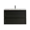 1 CEFMB900WH Matt Black Wall Hung Vanity Double Drawers - 900x460mm