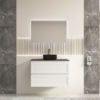 1 CEFMW900WH Matt White Wall Hung Vanity Double Drawers - 900x460mm