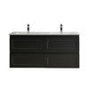 1 CEFMB1200WH Matt Black Wall Hung Vanity Four Drawers - 1200x460mm