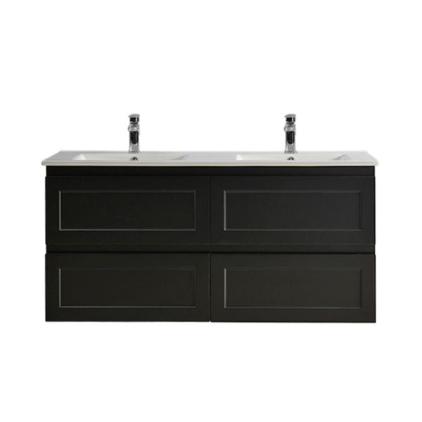 CEFMB1200WH Matt Black Wall Hung Vanity Four Drawers - 1200x460mm