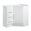 111 SGPC9060 Gloss White Freestanding Corner Vanity with Polymarble Top - 900x600mm