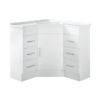 111 SGPC9090 Gloss White Freestanding Corner Vanity with Polymarble Top - 900x900mm