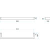 111 Thermogroup 12V Single Bar Chrome Heated Towel Rail Square DSS6 632mm