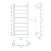 Thermogroup 240Volt Curved Chrome Heated Towel Rail Round CR27M 530mm