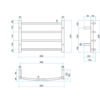 Thermogroup 240Volt Curved Chrome Heated Towel Rail Round CR40M 600mm