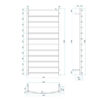 Thermogroup 240Volt Curved Chrome Heated Towel Rail Round CR69M 700mm