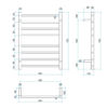 Thermogroup 240Volt Straight Chrome Heated Towel Rail Round SR23M 530mm