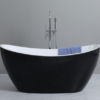 111 CEKBT-4BK - Black & White Freestanding Bath 1500/1660mm